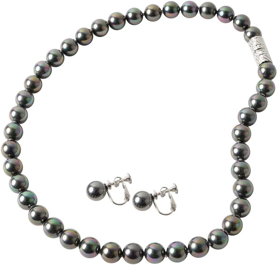 美品】磁気ヘマタイトネックレス 天然石 フォーマル シンプル上品 綺麗